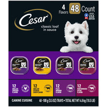 Cesar Canine Cuisine Paquete variado de comida húmeda para perros de 4 sabores, 48 unidades.