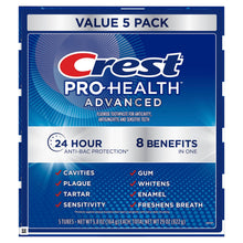 Pasta de dientes Crest Pro-Health Advanced Whitening + Intensive Clean, 5.8 oz, paquete de 5.