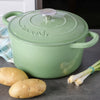 Crock Pot 5Qt Dutch Oven with Lid - Enamel - Cast Iron - Pistachio Green - Brands For Less USA