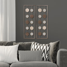 Elements Set of 2 Metal Geometric Wall Décor Panels