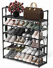 Organizador de zapatos expandible para armario, 6 niveles, capacidad para 38 pares, apilable, ajustable, acabado bronce (grande, 6 niveles)