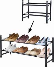 Organizador de zapatos expandible para armario, 6 niveles, capacidad para 38 pares, apilable, ajustable, acabado bronce (grande, 6 niveles)