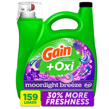 Detergente líquido para ropa Gain + Oxi, Brisa de Luna, 159 lavados, 170 onzas líquidas.