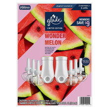 Glade PlugIns Scented Oil, Wonder Melon, 2 Warmers + 6 Refills