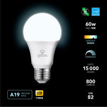 Globe Electric Barden Floor Lamp in Matte Black with Linen Shade and LED