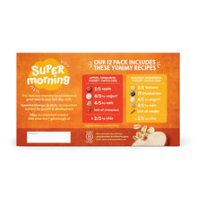 HappyTOT Organics Super Morning Pouch, Paquete variado de manzana y canela y arándano y plátano, 12 unidades, 4 oz.