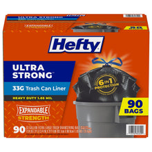 Bolsas de basura con cordón Hefty Ultra Strong, sin perfume, 33 galones, 90 unidades.