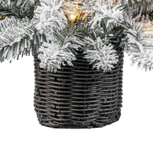 24 in Pre-Lit Cooper Flocked Spruce Artificial Christmas Tree with 35 Clear LED Lights and Stand, by Holiday Time