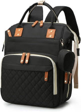 Multi-Function Waterproof Diaper Bag Backpack, 16 Pockets, Changing Pad, Anti-Theft Design, Unisex, Large (Black)