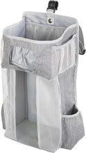 Hanging Baby Diaper Caddy Organizer, Grey, with Paper Pocket, for Crib, Changing Table, Playard, Nursery