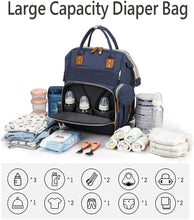 Multi-Function Waterproof Diaper Bag Backpack, 16 Pockets, Changing Pad, Anti-Theft Design, Unisex, Large (Black)