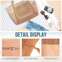 Mesh Beach Tote Bag, Extra Large, Waterproof Inner Pocket, Perfect for Beach, Pool, Travel & Family, Brown