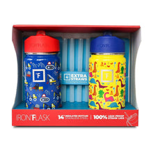 Iron Flask Kids 14-oz BPA Free Stainless Steel Insulated Water Bottles, 2 Pack,