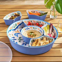 Member's Mark Bamboo Melamine 6-Section Serving Platter with Lazy Susan Base and Storage Lid