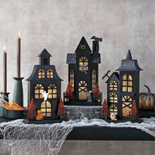 Member's Mark Pre-Lit Metal Halloween Houses, Set of 3