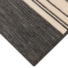 Mineral Springs Outdoor Area Rug Huntington Stripe, Black & Ivory