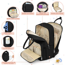 Multi-Function Waterproof Diaper Bag Backpack, 16 Pockets, Changing Pad, Anti-Theft Design, Unisex, Large (Black)