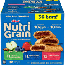 Paquete variado de barras Nutri-Grain, 1.3 oz., 36 unidades.