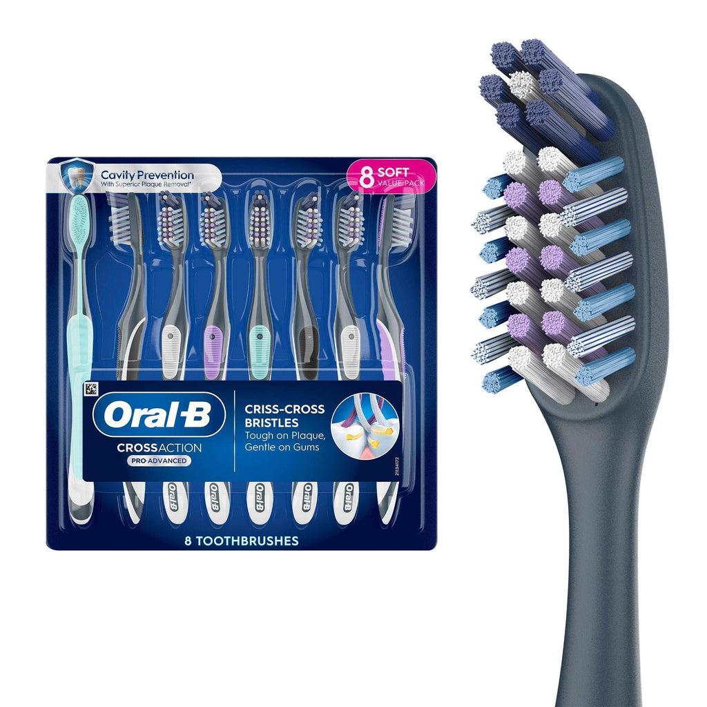 Oral B CrossAction Advanced Soft Bristle Toothbrush 8 pack Brands For oral-b-crossaction-advanced-soft-bristle-toothbrush-8-pack-brands-for