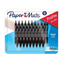 Paper Mate Ballpoint Pen, Profile Retractable Pen, Bold Point (1.4Mm), Black, 20 Count