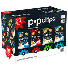 Popchips Potato Chips Snack Packs, Variety Pack, 0.8 oz, 30-count