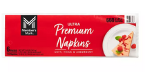 Servilletas Member's Mark Premium blancas de 2 capas, 13" x 12.7", 110 unidades por paquete, paquete de 6