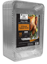 Bandejas de aluminio para mesa de vapor Member's Mark, tamaño completo, paquete de 18 unidades.