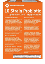 Cápsulas de suplemento para el cuidado digestivo con probióticos Member's Mark de 10 cepas, 84 unidades.