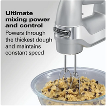 Hamilton Beach Professional 5-Speed Electric Hand Mixer, High Performance DC Motor, QuickBurst, Slow Start Speed, Easy Clean Beaters and Whisk, Silver, 62664