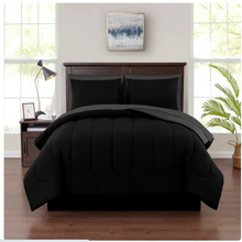 Mainstays Black Reversible 7-Piece Bed in a Bag Comforter Set with Sheets, Queen