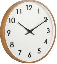 Better Homes & Garden Round Indoor 20" Modern Mid-Tone Wood Finish Plastic Frame Analog Wall Clock
