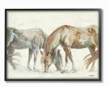 Stupell Industries Horse Couple Grey Brown Watercolor Painting Black Framed Wall Art, 16 x 20, byThird and Wall