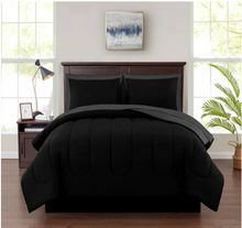 Mainstays Black Reversible 7-Piece Bed in a Bag Comforter Set with Sheets, Queen