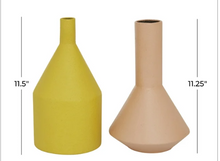The Novogratz 11", 11"H Multi Colored Metal Vase, Set of 2