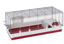 Ferplast Extra-Large Rabbit Cage | Rabbit Cage Measures 47.2 x 23.6 x 19.7 Inches & Includes ALL Accessories | Burgundy & Cream