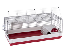 Jaula extragrande para conejos Ferplast | Medidas: 120 x 60 x 50 cm (47,2 x 23,6 x 19,7 pulgadas) | Incluye todos los accesorios | Color: Burdeos y crema