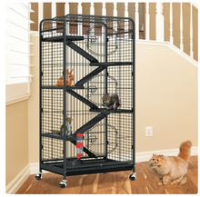 Dextrus 52-inch Metal Pet Cage with Mobile Stand for Indoor and Outdoor Use, Suitable for Squirrel, Guinea Pig, Bunny, Feline, and Rabbit