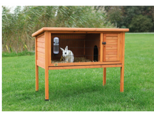 Conejera elevada de madera para animales pequeños TRIXIE, resistente a la intemperie, de un piso, con bandeja, color marrón