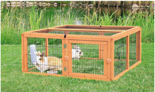 Extensión para jaula y corral TRIXIE para animales pequeños y medianos, resistente a la intemperie, con techo abatible, color marrón