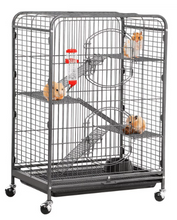 Alden Design Metal 37" Small Animal Cage with Pull Out Tray for Ferret, Large Rat, Black