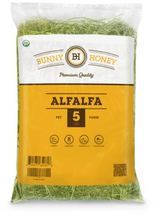 5 Lbs Fresh Alfalfa Hay by Bunny Honey - USDA Organic Natural Hay for Guinea Pigs, Rabbits, Hamsters, Hedgehogs, and More Small Se
