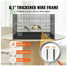 Jaula metálica BENTISM de 76 cm (30 pulgadas) para periquitos, cacatúas y loros pequeños.