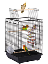 Alden Design 53.5" Metal Bird Cage with Play Top Stand, Black