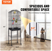 Jaula de metal grande para periquitos, cacatúas y loros BENTISM de 60 pulgadas