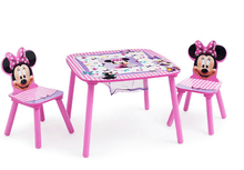 Conjunto de mesa y sillas de Minnie Mouse de Disney con espacio de almacenamiento de Delta Children