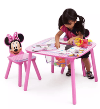 Conjunto de mesa y sillas de Minnie Mouse de Disney con espacio de almacenamiento de Delta Children