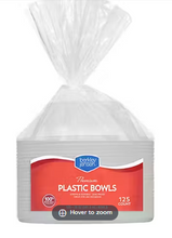 Berkley Jensen 20 oz. White Plastic Bowls, 125 ct.