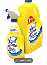 Limpiador multiusos Lysol, botella con pulverizador de 946 ml (32 oz) con recarga de 4,2 litros (144 oz), aroma Brisa de Limón