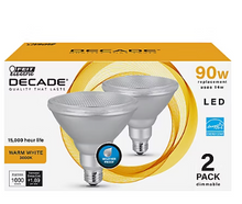 Bombilla LED PAR38 Feit Electric Decade equivalente a 90 W, paquete de 2 - Blanco cálido