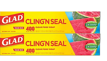 Glad Cling Plastic Wrap, 2 pk./400 sq. ft. - Clear